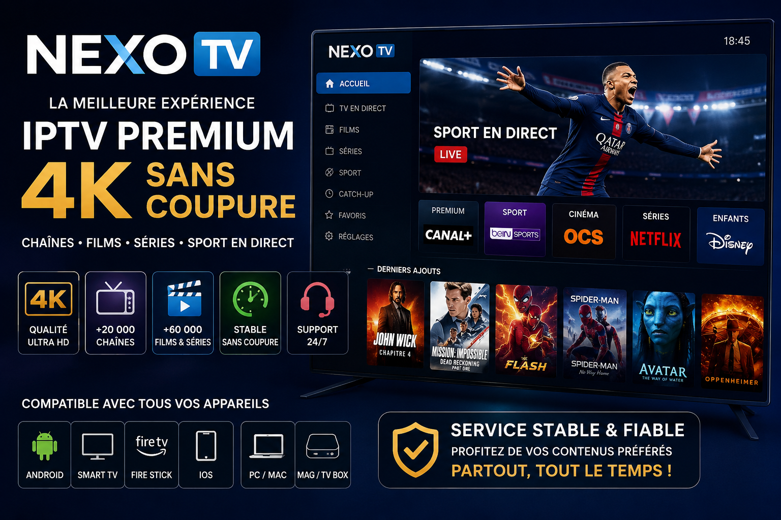 IPTV Premium 4K sans coupure