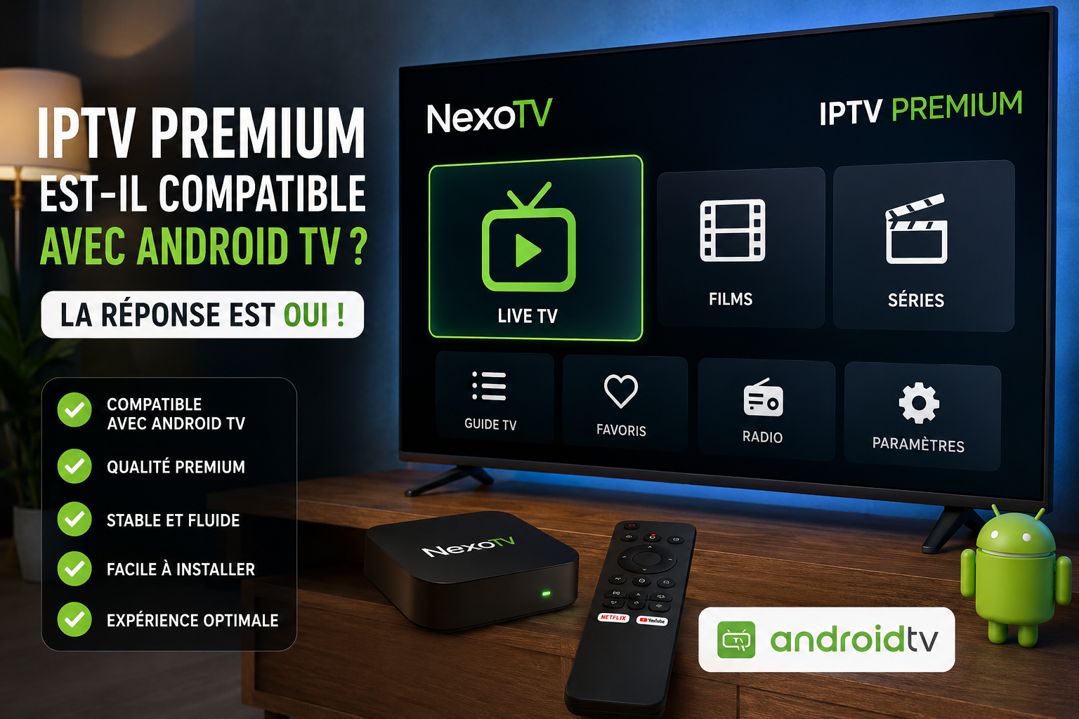 IPTV Premium est-il compatible avec Android TV ?